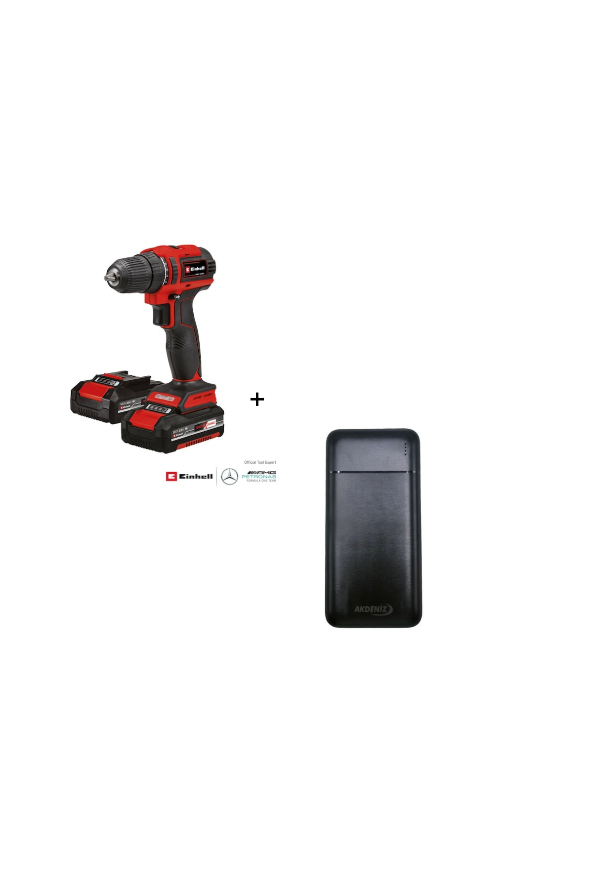 Einhell TE-CD 18/40 Li BL (2x2,0 Ah) Çift Akülü Vidalama - 4513995 + Akdeniz Taşınabilir Şarj Cihazı (Model: S125Q)