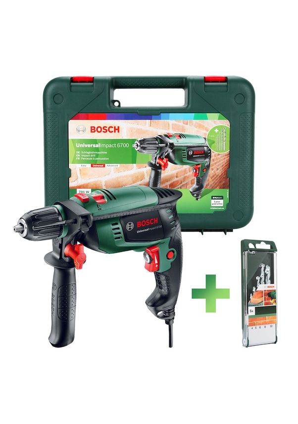 Bosch UniversalImpact 6700 Darbeli Matkap + 5 Parça Aksesuar Seti