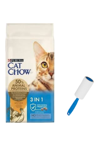 Cat Chow 3ü1 Arada Hindili Yetişkin Kedi Maması 15 Kg, Kedi ve Köpek Tüy Toplama