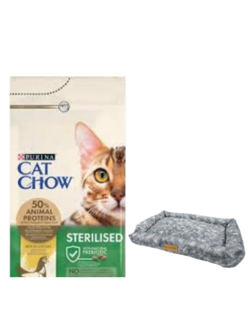 Cat Chow Sterilised Yetişkin Kedi Maması 15 Kg, Mini Small Colours Yatak