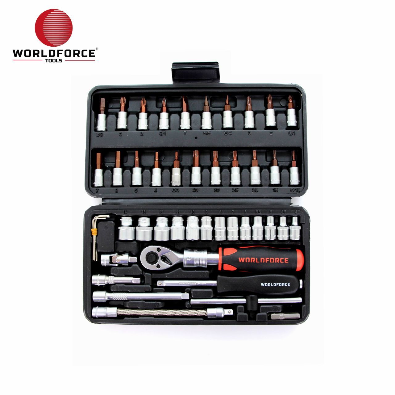 Worldforce 11503 Lokma Takımı 46 Parça S-Ultra 1/4'' Uzatmalı Cırcır