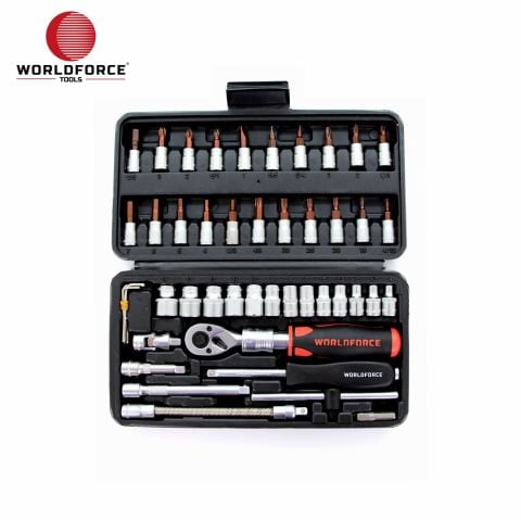 Worldforce 11503 Lokma Takımı 46 Parça S-Ultra 1/4'' Uzatmalı Cırcır