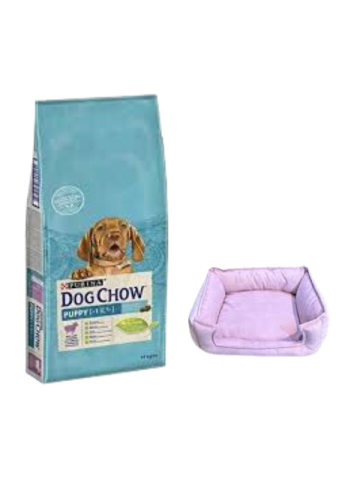 Dog Chow Kuzu Etli Yavru Köpek Maması 14 Kg,Mini Small Mor Yatak