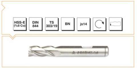 Makina Takım Endüstrisi Hsse Dın 844/bn  Parmak Freze 12mm Kısa