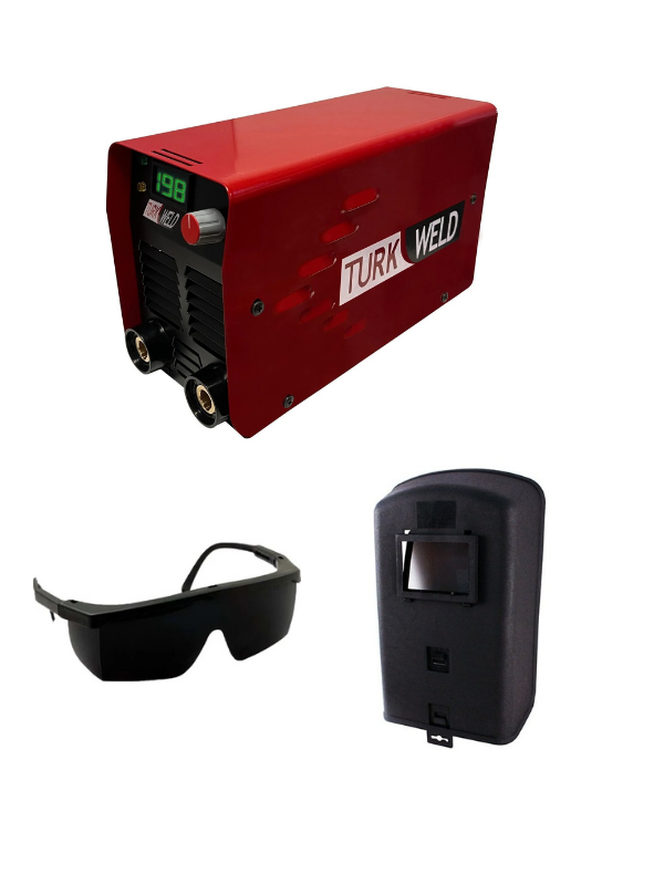 Turkweld T200 İnverter Kaynak Makinesi+Fiber El Maskesi+Baymax S-400 Füme Kaynak Gözlüğü