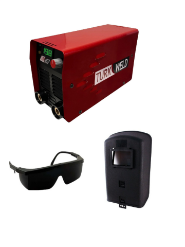 Turkweld T200 İnverter Kaynak Makinesi+Fiber El Maskesi+Baymax S-400 Füme Kaynak Gözlüğü