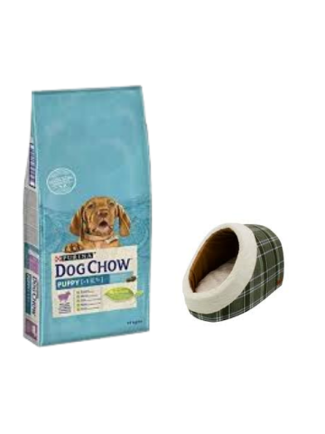 Dog Chow Kuzu Etli Yavru Köpek Maması 14 Kg,Mia Alaska Ekose Yeşil Yatak