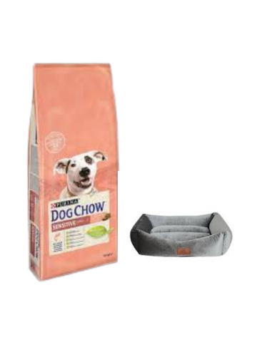 Dog Chow Somonlu Yetişkin Köpek Maması 14 Kg,Mini Small Gri Yatak