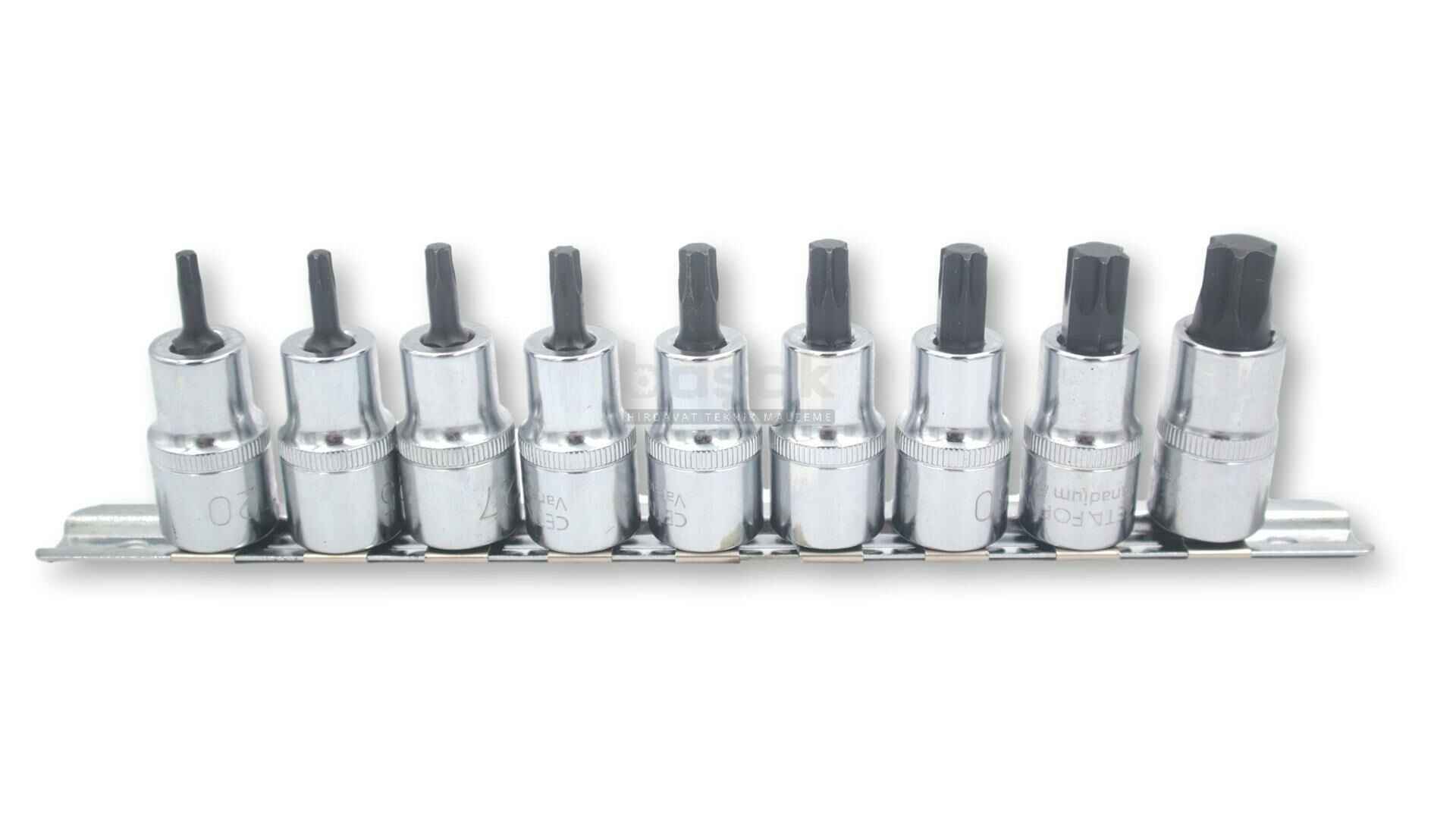 Ceta Form C28S-RT9 TORX Uçlu Lokma Takımı  9 Parça 1/2”  T20-T60