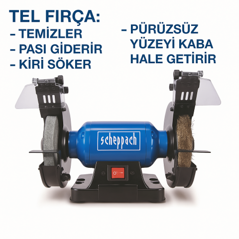 SCHEPPACH SM200LB TEL FIRÇALI TAŞ MOTORU