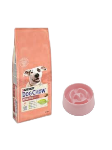 Dog Chow Somonlu Yetişkin Köpek Maması 14 Kg,Yavaş Yeme Mama Kabı 775 Ml.