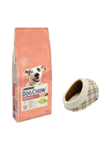 Dog Chow Somonlu Yetişkin Köpek Maması 14 Kg,Mia Alaska Ekose Krem Yatak