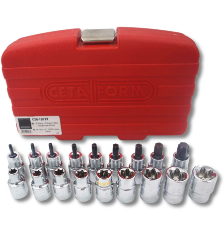 Ceta Form C20-18PTX Torx Lokma Takımı Erkek Dişi E10-E24 T20-60 1/2''