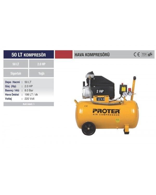 Proter 50 LT HAVA KOMPRESÖRÜ-2 HP