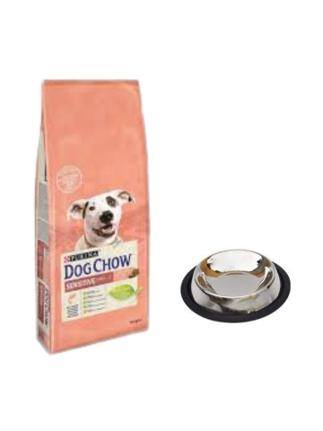 Dog Chow Somonlu Yetişkin Köpek Maması 14 Kg,Kaymaz Tabanlı Su ve Mama Kabı