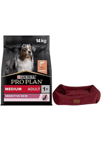 Pro Plan Medium Adult Somonlu Hassas Yetişkin Köpek Maması 14 Kg,Mini Small Bordo Yatak