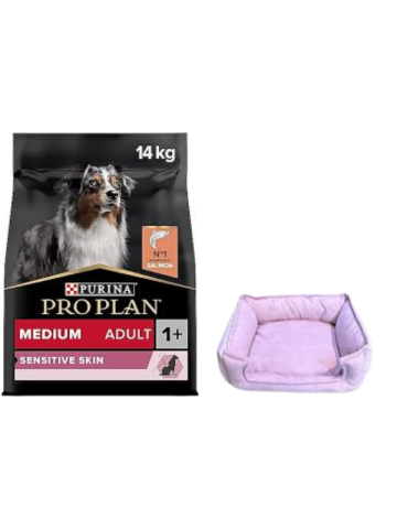 Pro Plan Medium Adult Somonlu Hassas Yetişkin Köpek Maması 14 Kg,Mini Small Mor Yatak