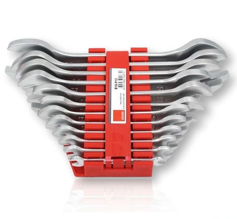 Ceta Form B10-P12 - 12'li Açık Ağız Anahtar Takımı Plastik Klipsli