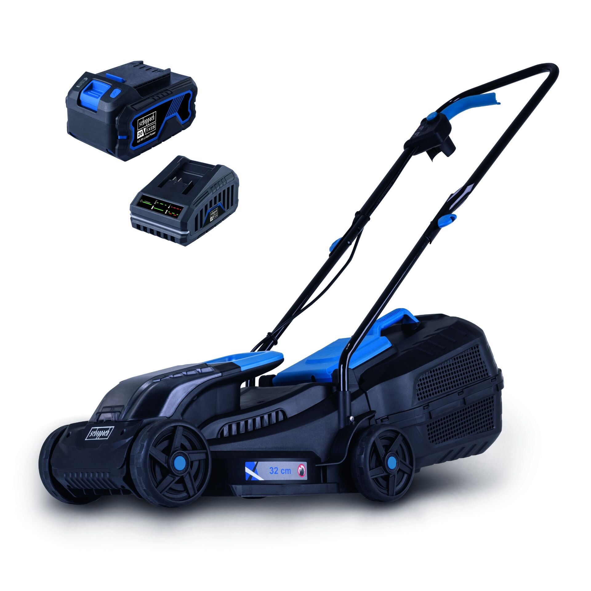 Scheppach BC-MP320 Akülü Çim Biçme Makinesi 4 Ah Akü ile