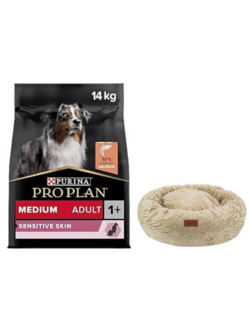 Pro Plan Medium Adult Somonlu Hassas Yetişkin Köpek Maması 14 Kg,Kahve Luxe Donut Yatak