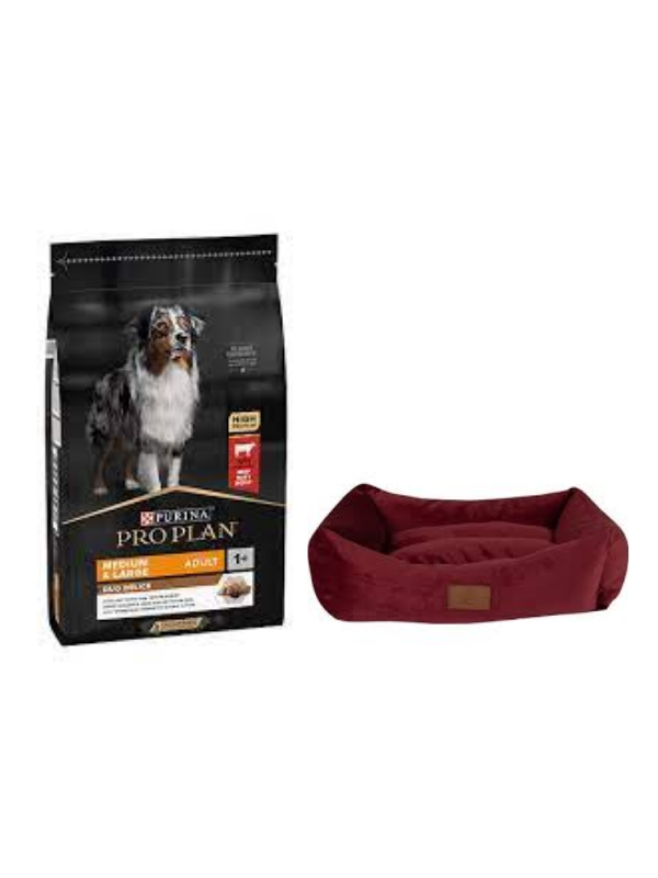 Pro Plan Duo Delice Orta ve Büyük Irk Yetişkin Köpek Maması 10 Kg,Mini Small Bordo Yatak