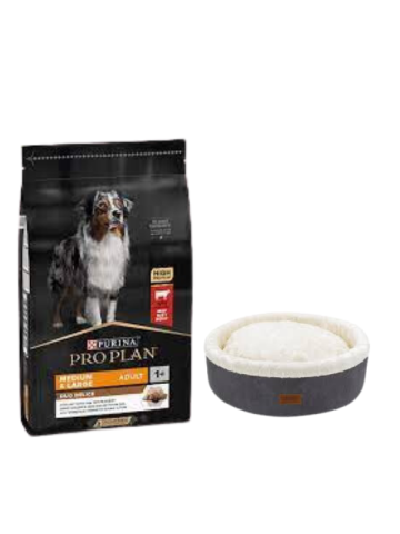 Pro Plan Duo Delice Orta ve Büyük Irk Yetişkin Köpek Maması 10 Kg,Gri Mia Donut Yatak