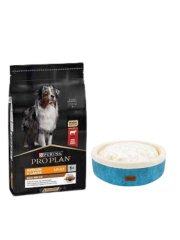 Pro Plan Duo Delice Orta ve Büyük Irk Yetişkin Köpek Maması 10 Kg,Mavi Mia Donut Yatak