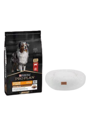 Pro Plan Duo Delice Orta ve Büyük Irk Yetişkin Köpek Maması 10 Kg,Beyaz Luxe Donut Yatak