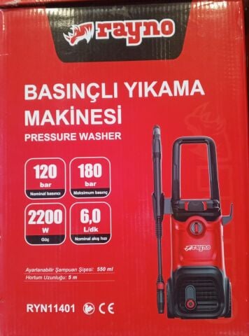 Rayno Yüksek Basınçlı Oto Yıkama Makinesi 2500W 180 Bar