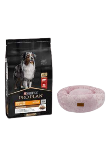 Pro Plan Duo Delice Orta ve Büyük Irk Yetişkin Köpek Maması 10 Kg,Pembe Luxe Donut Yatak