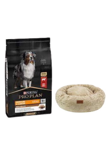 Pro Plan Duo Delice Orta ve Büyük Irk Yetişkin Köpek Maması 10 Kg,Kahve Luxe Donut Yatak