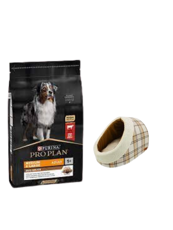 Pro Plan Duo Delice Orta ve Büyük Irk Yetişkin Köpek Maması 10 Kg,Mia Alaska Ekose Krem Yatak