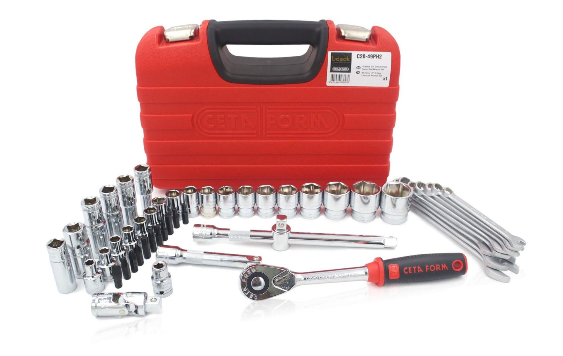 Ceta Form C20-49PH2 49 Parça Lokma 1/2'' 8-32mm Ve 8-19mm Anahtar Seti