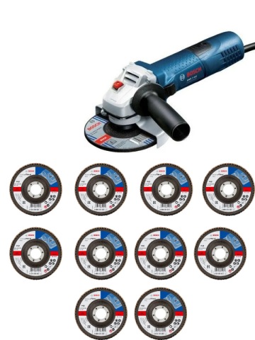 Bosch GWS 7-115 Profesyonel Avuç Taşlama 720 Watt+10 ADET Bosch 115 Mm 60 Kum Flap Dısk 2608603653