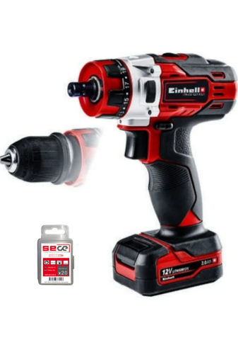 Einhell TE-CD 12/1 X-Li (1x2,0Ah), Akülü Vidalama - 4513592+Sece 1/4'' Yıldız Bits Uç Ph2X50 Mm 20 Adet