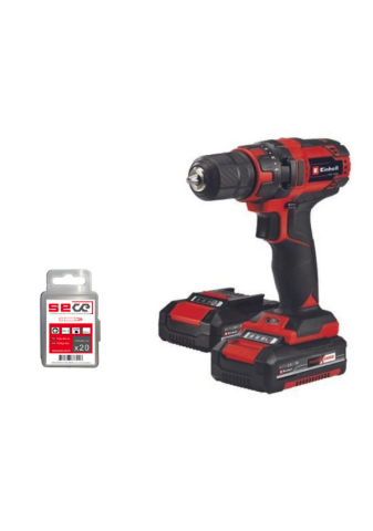 Einhell TC-CD 18/35 Li +39 (2x2,0 Ah), Akülü Vidalama - 4513957+Sece 1/4'' Yıldız Bits Uç Ph2X50 Mm 20 Adet