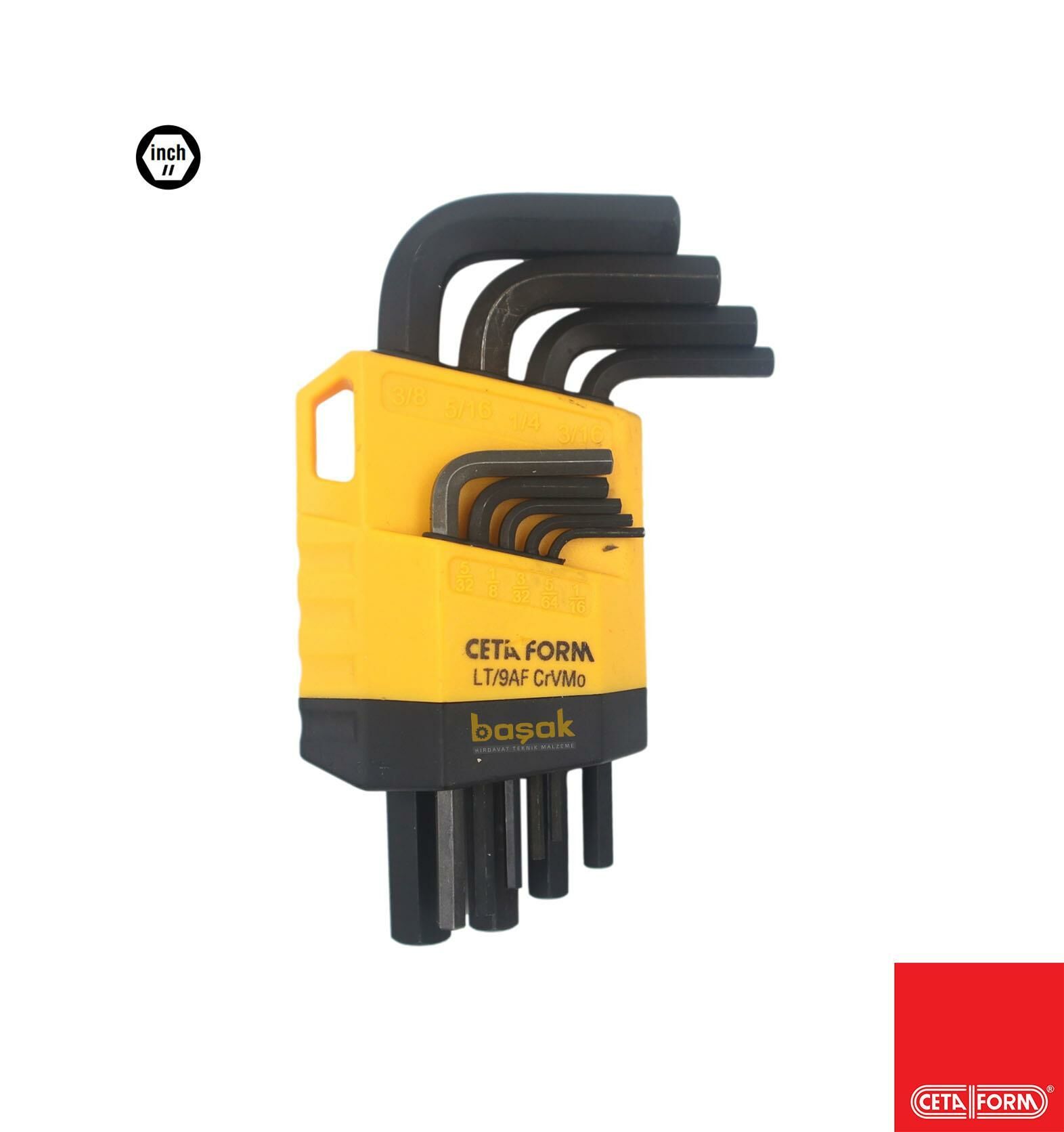Ceta Form LT/9AF Inch Allen Takımı 1/16'' - 3/8'' 9 Parça