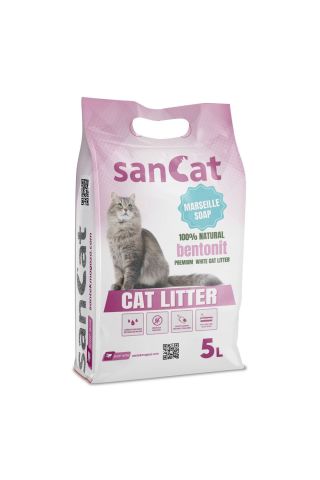 Sancat Marsilya Sabunu Kokulu 5 Lt Kedi Kumu, Açık Kedi Tuvaleti, Koku Giderici Toz