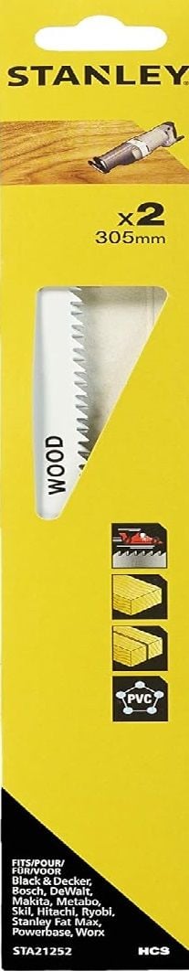 Stanley 305mm 4mm Diş HCS Ahşap Kesim Tilki Kuyruğu Testere (2 adet)