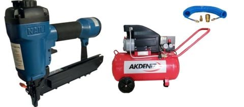 Nail S9240 Havalı Zımba Tabancası, Akdeniz 50 Lt Kompresör Seti