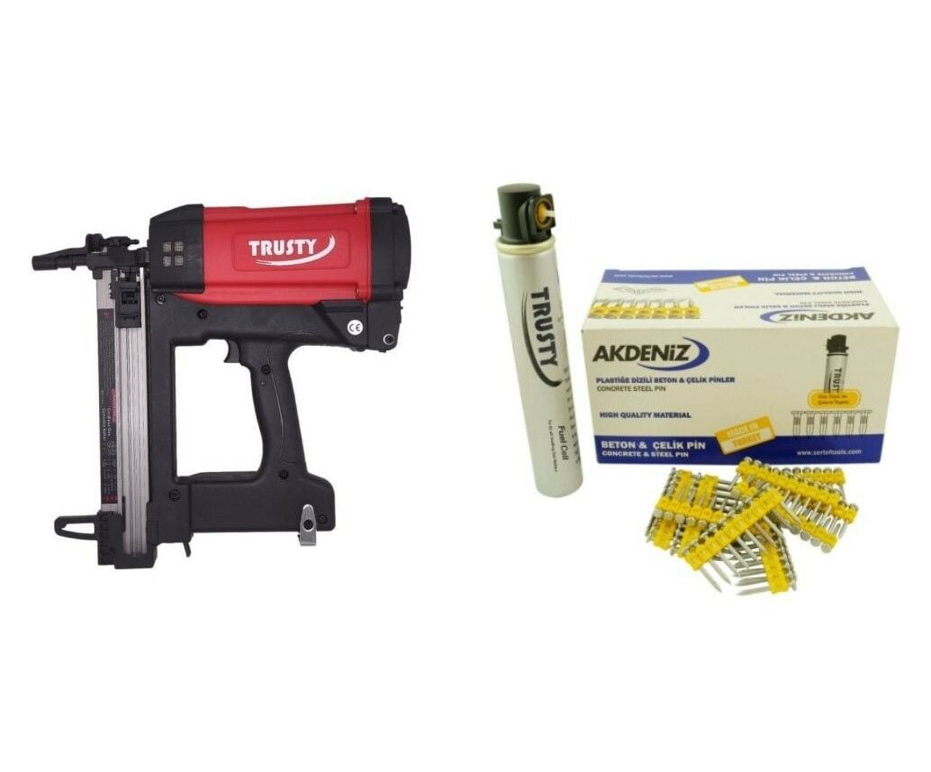 Trusty Betona Gazlı Çivi Çakma Tabancası 15-40 Mm , 50000 Çivi ve Gaz Tüpü