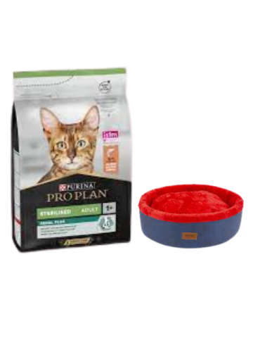 Pro Plan Sterilised Somonlu Kısırlaştırılmış Yetişkin Kedi Maması 10 KG, Lacivert Mia Donut Yatak