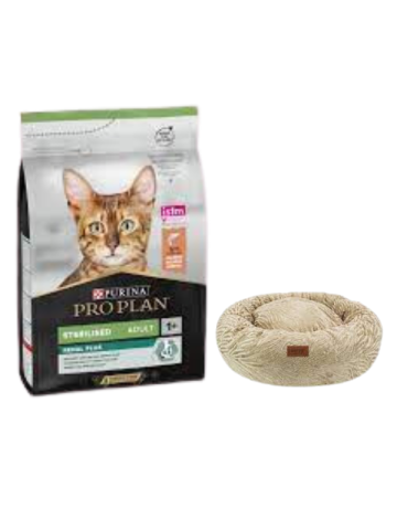 Pro Plan Sterilised Somonlu Kısırlaştırılmış Yetişkin Kedi Maması 10 KG, Kahve Luxe Donut Yatak