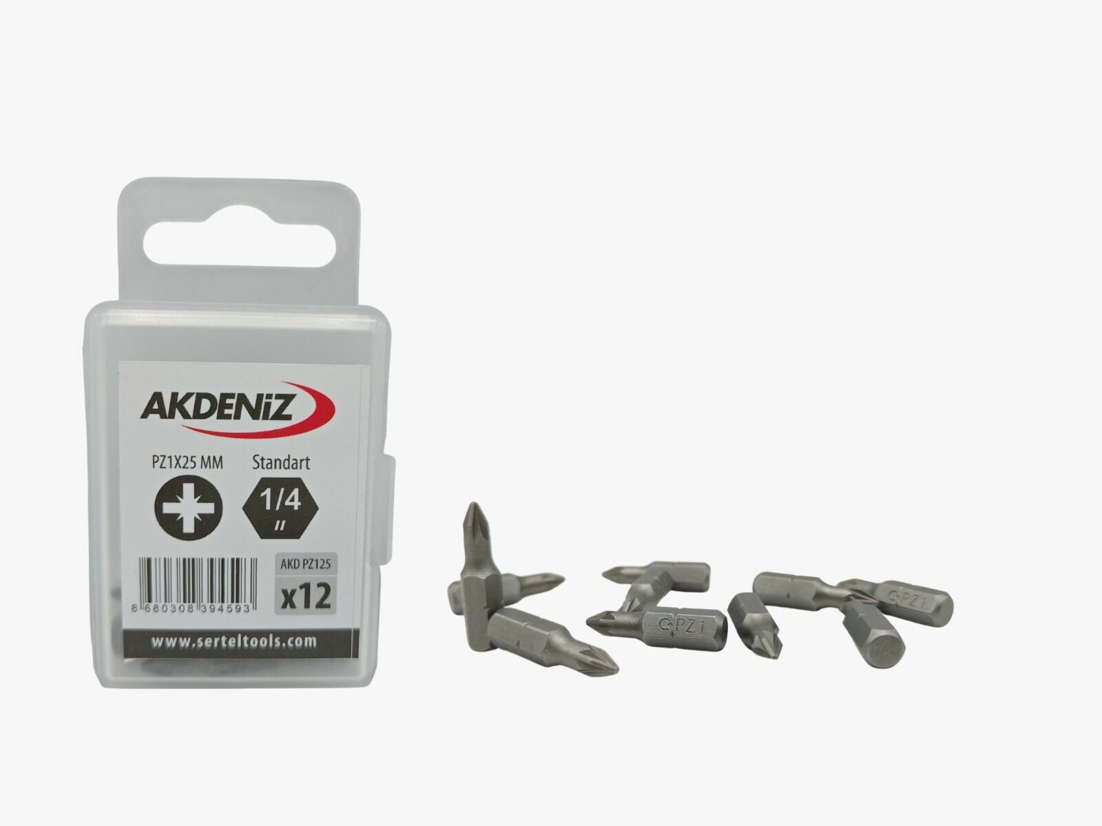 Akdeniz AKD/125 1/4 Yıldız Pz1x25 Mm 192 Adet Bits Uç