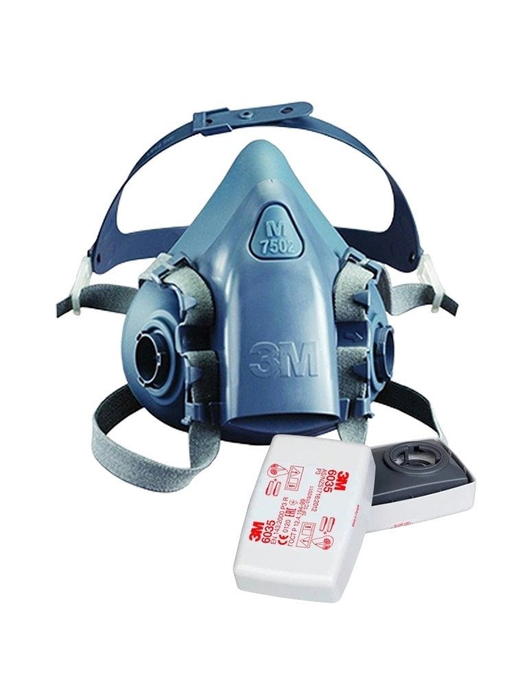 3M™ 7502-3 Yarım Yüz Maskesi, 3M 6035 P3 Solo Filtre 1 Çift Kombine Set