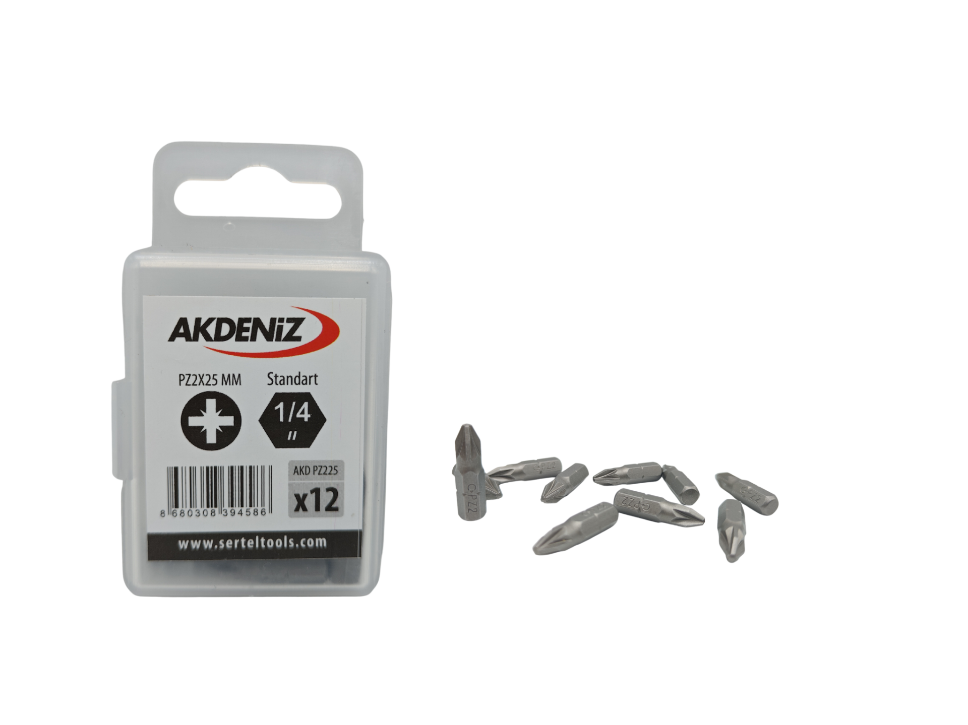 Akdeniz AKD/225 1/4 Yıldız Pz2x25 Mm 192 Adet Bits Uç