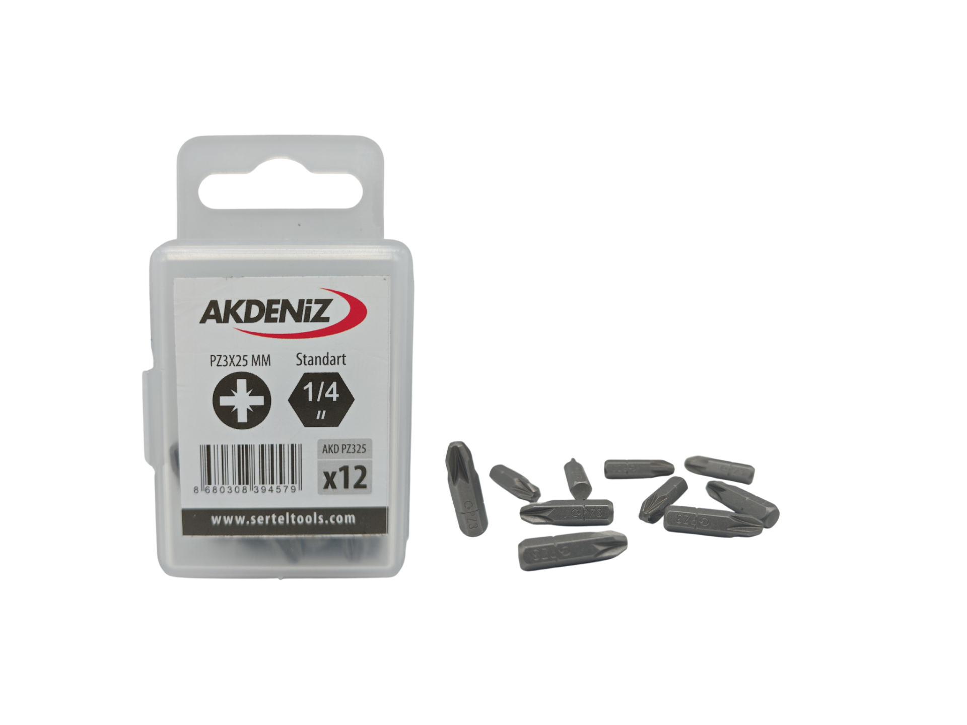 Akdeniz AKD/325 1/4 Yıldız Pz3x25 Mm 192 Adet Bits Uç
