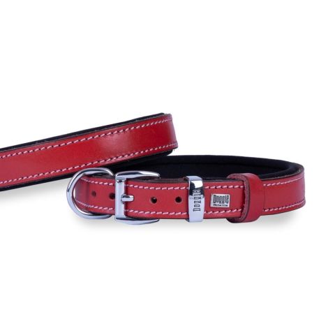 Doggie Konfor Deri Boyun Tasması Kırmızı 2X30-35Cm