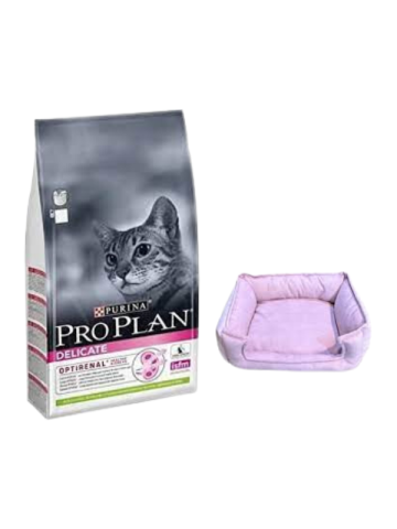 Pro Plan Delicate Kuzu Etli Yetişkin Kedi Maması 10 Kg,Mini Small Mor Yatak