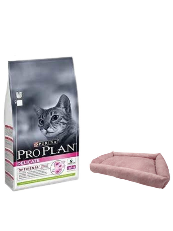Pro Plan Delicate Kuzu Etli Yetişkin Kedi Maması 10 Kg,Mini Small Pembe Yatak